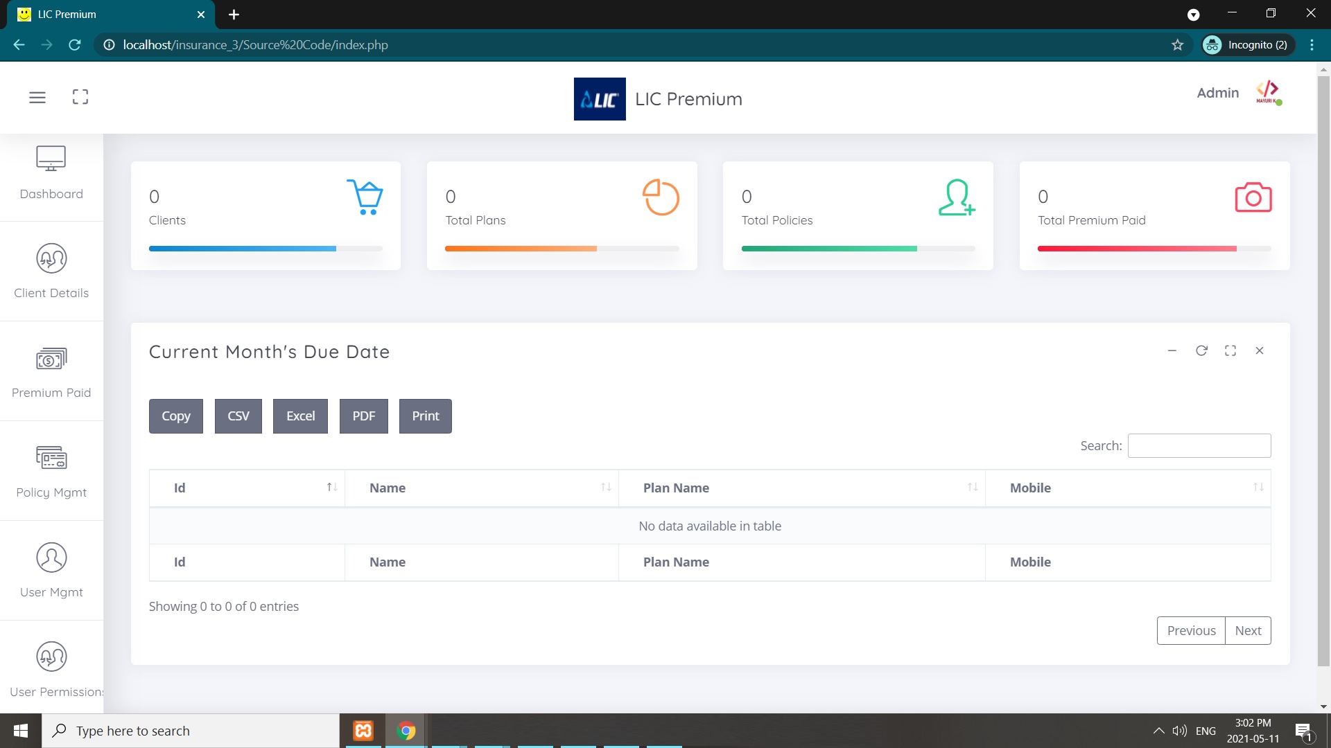 Insurance Management System Project In Php And Mysql